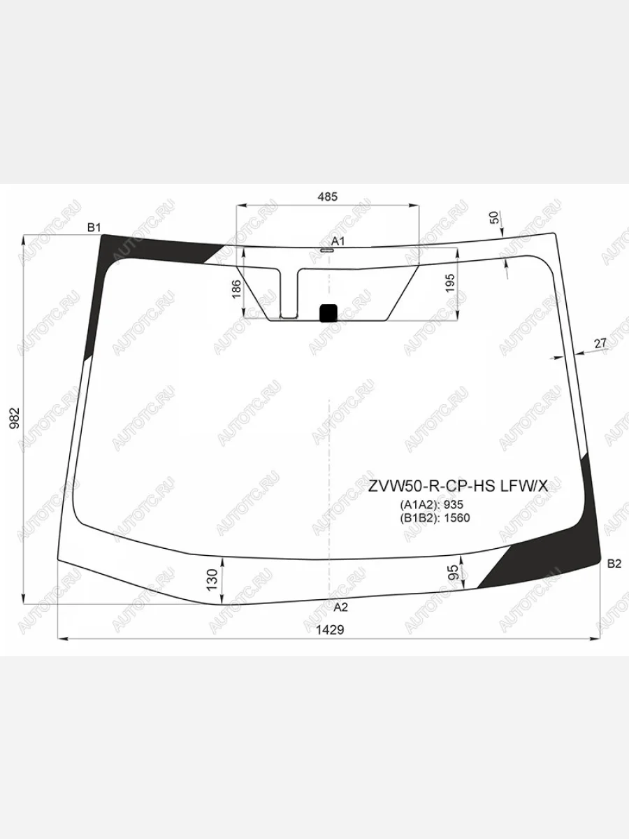 Стекло лобовое (место под датчик запотевания, молдинг) XYG Toyota Prius XW50 дорестайлинг (2015-2018) (зеленое)  в Самаре Самарской области