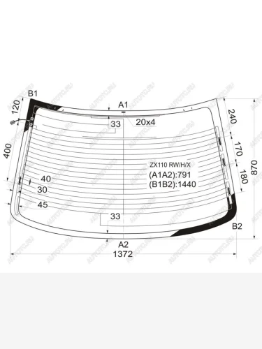 Стекло заднее (Цвет зеленый Обогрев Антенна) Toyota Mark II (X110) 00-04 XYG ZX110 RW/H/X