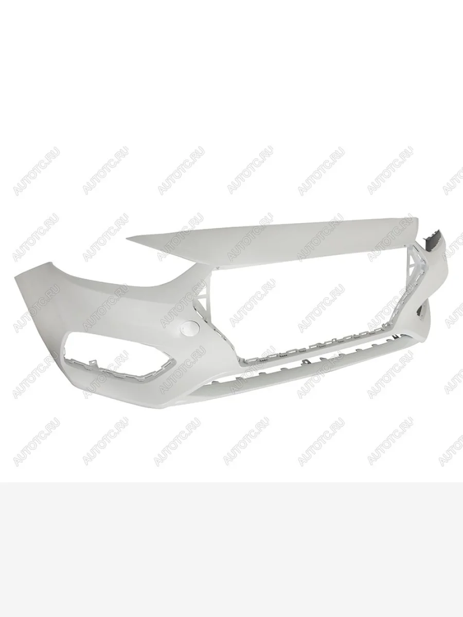 Бампер передний (с отверстием под крюк) SAT Hyundai Solaris HCR седан дорестайлинг (2017-2020) (неокрашенный)  в Самаре Самарской области