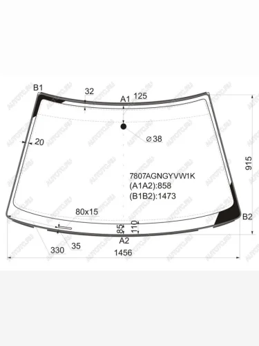 Стекло лобовое (молдинг) FUYAO (зеленое) Skoda Octavia ( Tour A4 1U5,  Tour A4 1U2) (1996-2010) универсал дорестайлинг, лифтбэк дорестайлинг, лифтбэк рестайлинг, универсал рестайлинг
