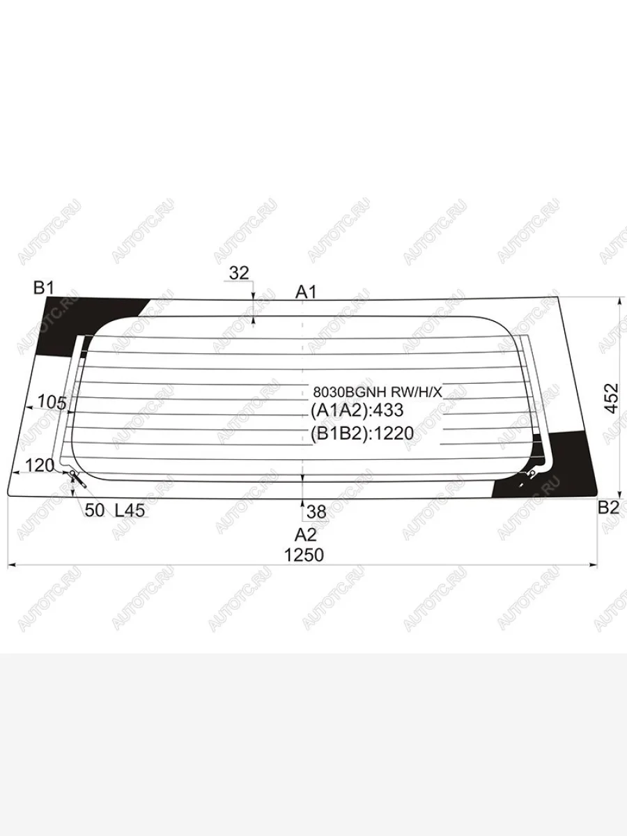 Стекло заднее (Цвет зеленый Обогрев) Chevrolet Cruze 01-08  Subaru Justy 03-07  Suzuki Ignis 04-0 XYG 8030BGNH RW/H/X  в Воронеже Воронежской области