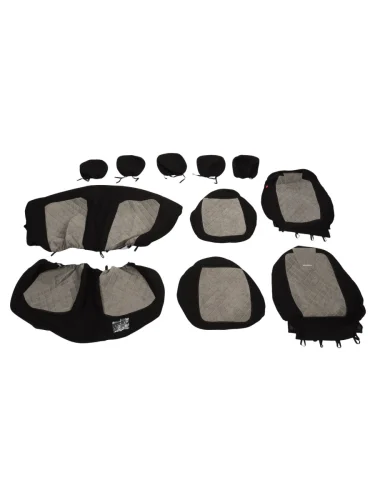 Авточехлы универсальные алькантара черно-св.серые (11 предм.) Colombo CARFASHION CARFASHION 11053