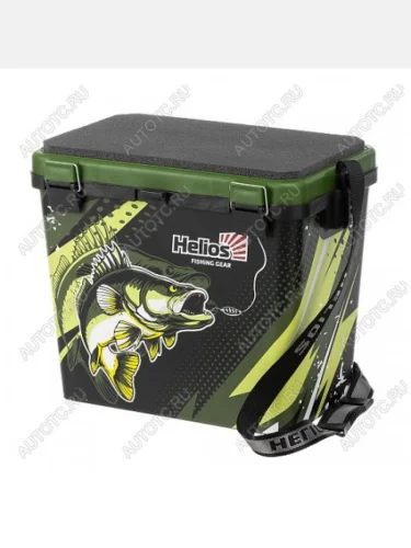 Ящик рыболовный зимний HELIOS ZANDER, 19 л, односекционный хаки  hs-iml-19-h-1