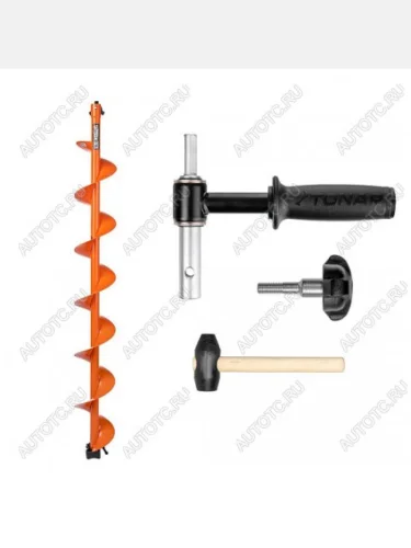 Комплект под мотобур шнек ТОНАР MOTOSHTORM 130R+адаптер АШ-02+молоточек  t-sms130r-ash-02