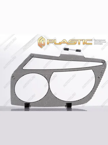 Защита фар Шелкография черная CA Plastic на Mazda Familia универсал 1997-2001