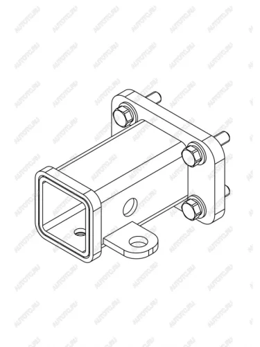 Адаптер-Переходник с фланцевого шара "F" под квадратное отверстие US-2" (50х50). Черный. 4отв. (83х56)мм, под болт М10 AvtoS AvtoS  z2-14
