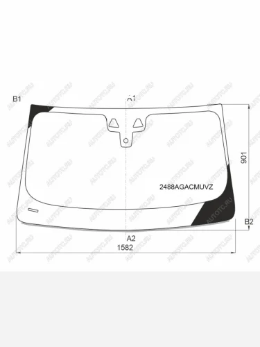 Стекло лобовое (датчик дождя, две камеры, молдинг, проекция) FUYAO (зеленое) BMW X4  G02 (2018-2021) дорестайлинг