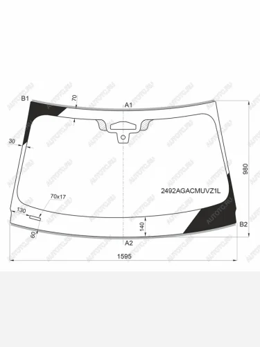 Стекло лобовое (Три камеры Датчик дождя Проекция Молдинг) BMW X5 18-23  X7 18-22 FUYAO 2492AGACMUVZ1L