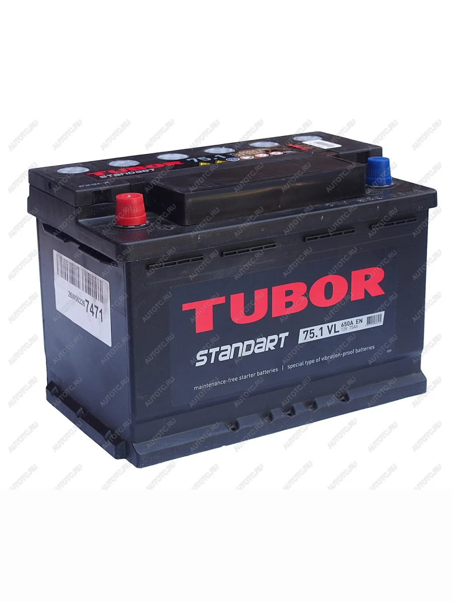 Аккумулятор TUBOR Standart 75Ач TUBOR 6ст75(1)  в Самаре Самарской области