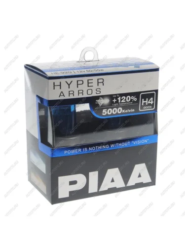 Лампа 12V H4 6055W P43t-38 +120% 5000K бокс (2шт.) Hyper Arros PIAA PIAA (Пиаа) he-920-h4