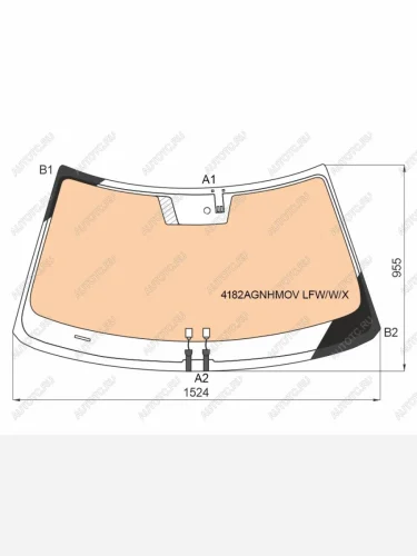 Стекло лобовое (обогрев полный, датчик дождя) XYG (зеленое) Solaris HC (2024-2025)