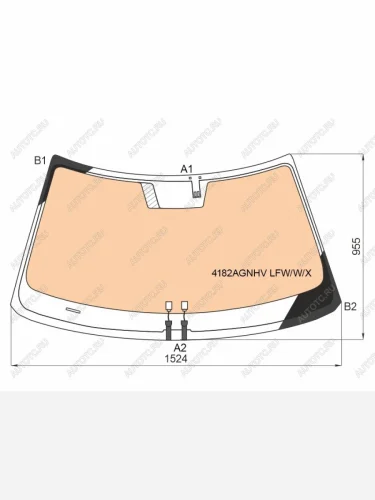 Стекло лобовое (обогрев полный) XYG (зеленое) Hyundai Creta SU (2020-2022)