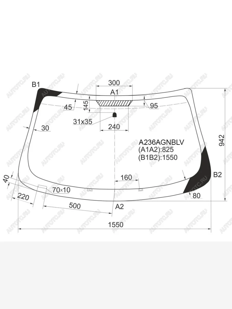 Стекло лобовое FUYAO Dodge Avenger JS седан (2008-2014) (зеленое)  в Перми Пермском крае