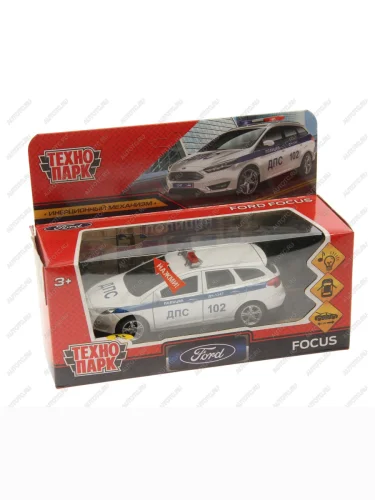 Модель автомобиля FORD Focus металлическая (свет, звук) ТЕХНОПАРК ТЕХНОПАРК focus-12slpol-wh