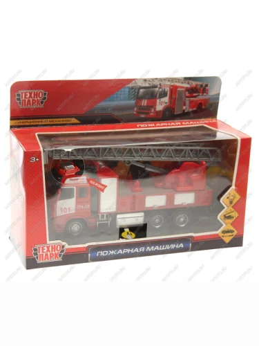 Модель автомобиля ПОЖАРНАЯ МАШИНА металлическая (свет, звук) ТЕХНОПАРК ТЕХНОПАРК 1903со54-r