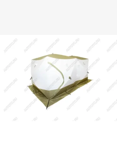 Палатка зимняя 4.2х2.1 (3 слоя/2 комнаты/8-местная) PREMIER Куб СЛЕДОПЫТ Premium (оливковый/белый) Foton Tunland V7 (2024-2025)