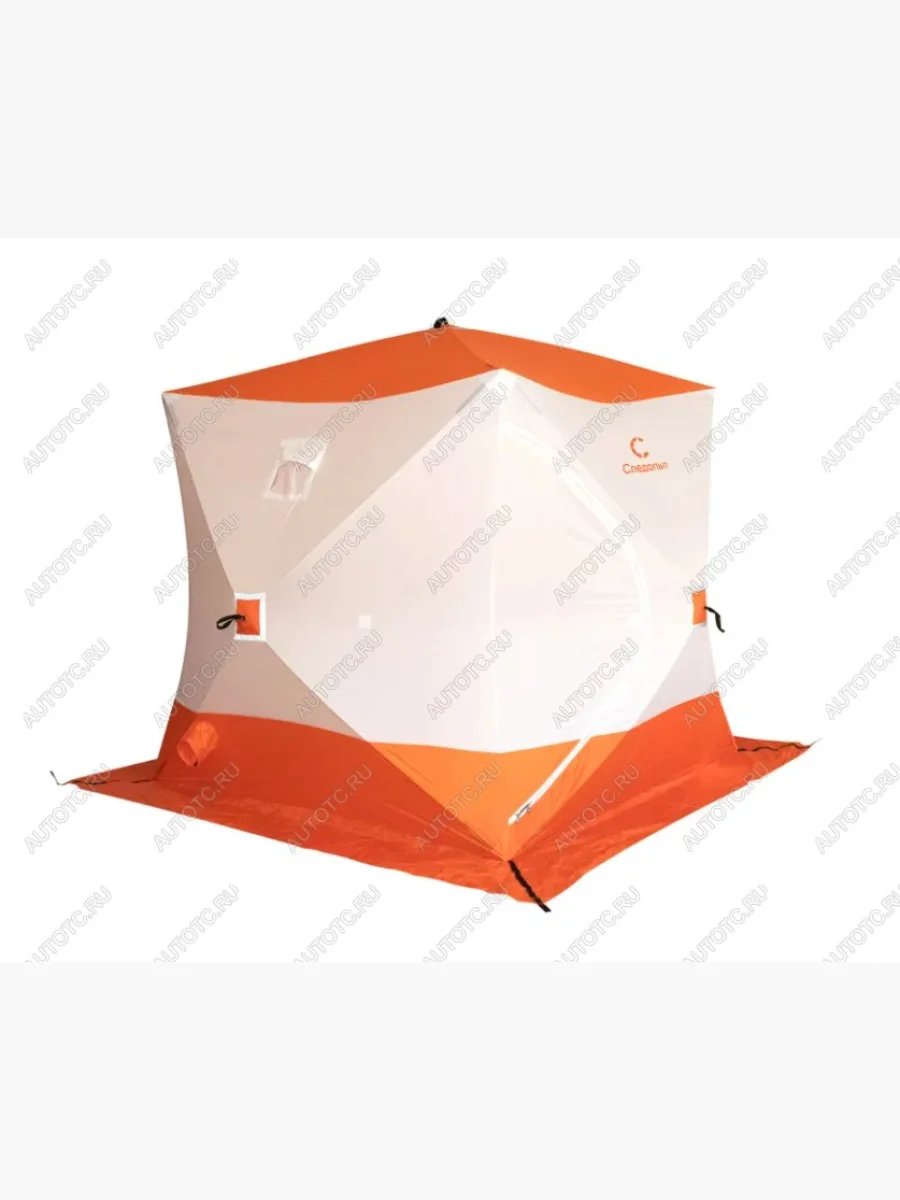 Палатка зимняя 2.1х2.1 PREMIER Куб СЛЕДОПЫТ Seat Toledo Mk1 седан (1991-1999) (оранжевый/белый)  с доставкой в г. Пермь