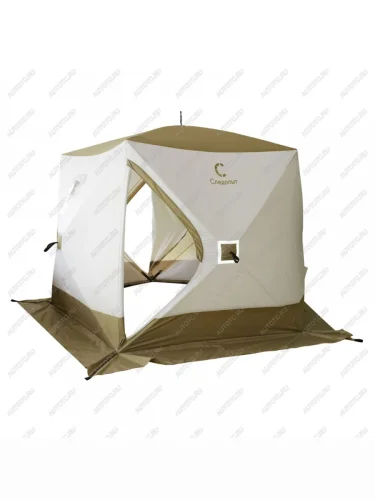 Палатка зимняя (5 стен/2,8х2,9 м h-2,05 м/3 слоя) PREMIER Куб СЛЕДОПЫТ Premium (белый/оливковый) Foton Tunland V7 (2024-2025)