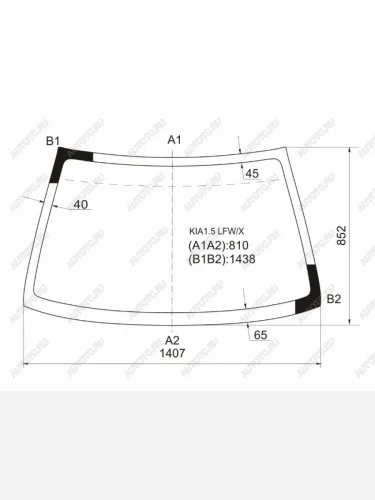Стекло лобовое Kia Sephia 93-98 XYG KIA1.5 LFW/X