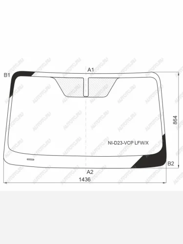Стекло лобовое Dongfeng DF6 22-  Nissan Frontier 15-  Navara 14-  NP300 14-  Terra 18-  Oting P XYG NI-D23-VCP LFW/X