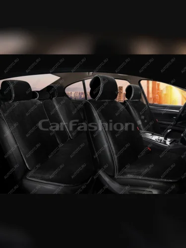 Накидка на сиденье мех искусственный черная 5шт. Alpaca Plus CARFASHION CARFASHION 22168