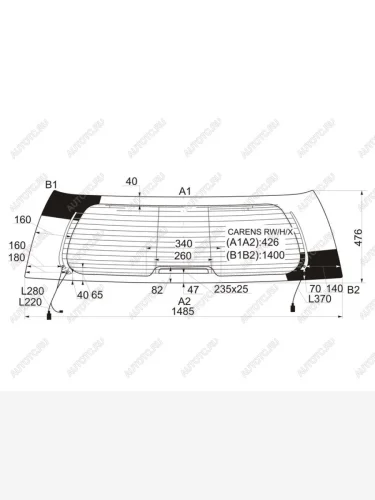 Стекло заднее (Цвет зеленый Обогрев) Kia Carens 99-06 XYG CARENS RW/H/X