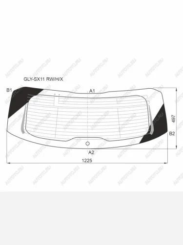 Стекло заднее (Цвет зеленый Обогрев Антенна) Geely Coolray 18-  Belgee X50 23- XYG GLY-SX11 RW/H/X