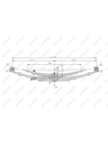 Рессора ISUZU NMR 85 задняя (10 листов) L=1362 ЧМЗ SPRINGER ЧМЗ 701110is-2912012-10