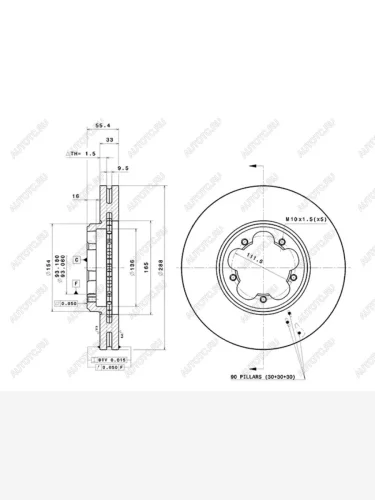 Диск тормозной (Перед) Ford Transit 14-  Nissan Primera 90-96  Prairie 88-95 SAT ST-1763885