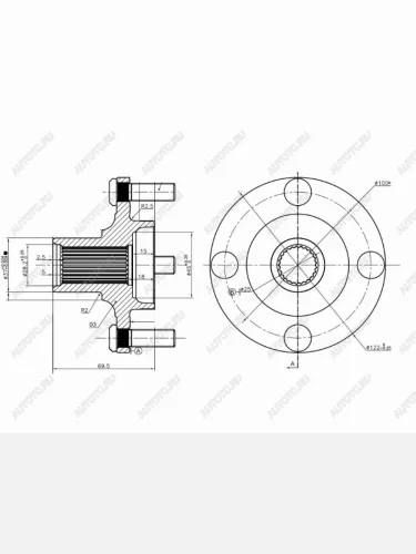 Ступица перед NISSAN CUBEMICRANOTE 02- SAT ST-40202-AX000