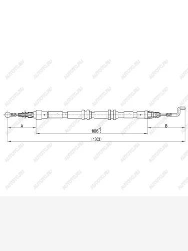 Трос стояночного тормоза VOLKSWAGEN TRANSPORTERMULTIVAN 03-LH=RH SAT ST-52-0221