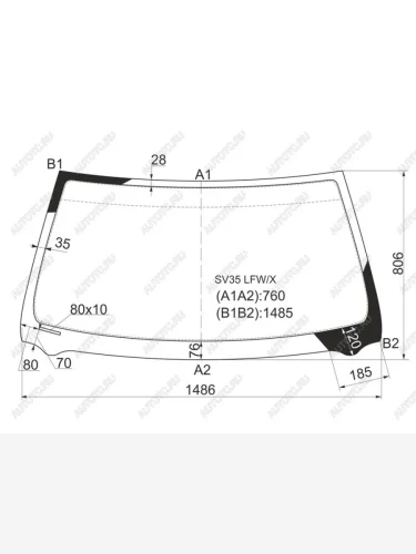 Стекло лобовое Toyota Camry EuropeRussia (XV10) 91-96  Camry UAEUSA 91-96  Scepter 92-96 XYG SV35 LFW/X