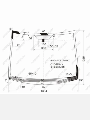 Стекло лобовое (Обогрев щеток) Hyundai ix20 10-19  Kia Venga 10-17 XYG VENGA-VCP LFW/H/X