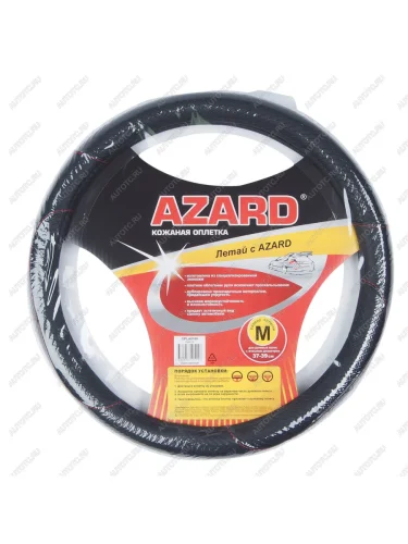 Оплетка руля (M) 37-39см черная экокожа Plaid AZARD AZARD opla0160