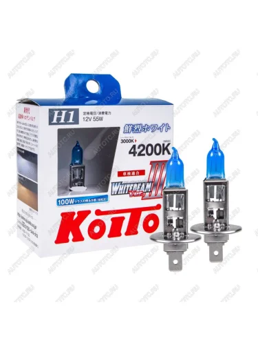 Лампа 12V H1 55W P14.5s +100% бокс (2шт.) Whitebeam KOITO KOITO p0751w