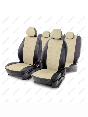 Чехлы из экокожи для Subaru Forester III (подлокотник без подстаканников) 2008-2012 Seintex 98712