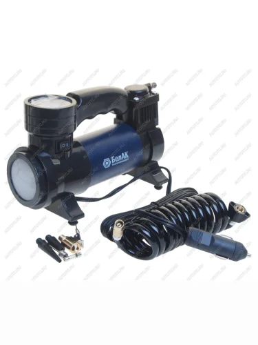 Компрессор автомобильный 45лмин. 6атм. 14А 12V в прикуриватель Профи-45Ф (фонарь,сумка) БЕЛАК БЕЛАК бак.99178
