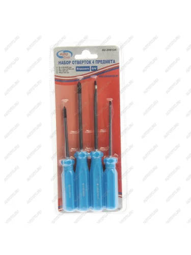 Набор отверток SL4-6.5х100м,PH1-2х100мм 4 предмета в блистере AV STEEL AV STEEL av-299104