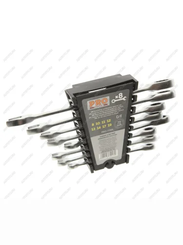Набор ключей комбинированных 8-19мм трещоточных 8 предметов с держателем Pro STARTUL STARTUL pro-7108