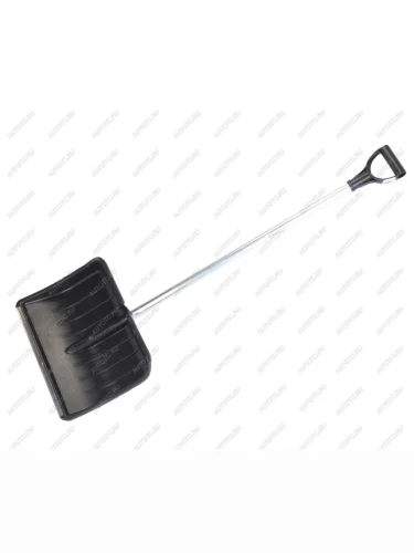 Лопата снеговая пластиковая 480х350мм с алюминиевым черенком и ручкой ЗИМА NO NAME зима №5