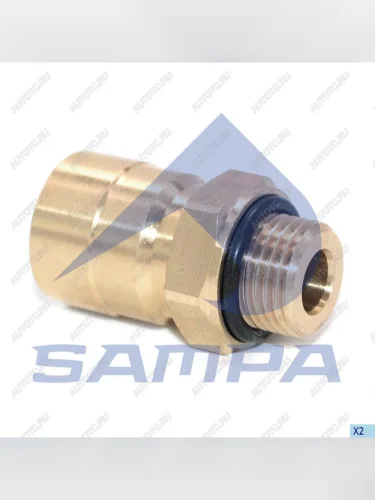 Соединитель трубки ПВХ,полиамид d=12мм (наружная резьба) М16х1.5 прямой латунь SAMPA SAMPA 096.2127