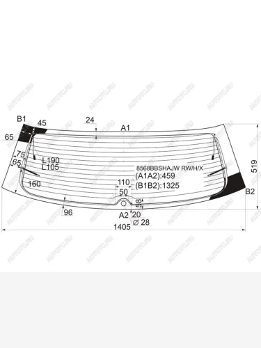 Стекло заднее (Цвет зеленый Обогрев Антенна) Volkswagen Golf 03-09 XYG 8568BBSHAJW RW/H/X