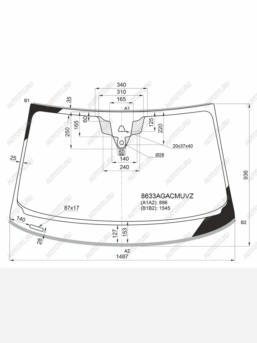 Стекло лобовое (камера, датчик дождя, молдинг, проекция) FUYAO Audi A5 F5 дорестайлинг, купе (2016-2020) (зеленое)  с доставкой в г. Пермь