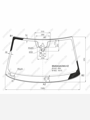 Стекло лобовое (камера, датчик дождя, молдинг, проекция) FUYAO (зеленое) Audi Q8 4MN (2018-2022)