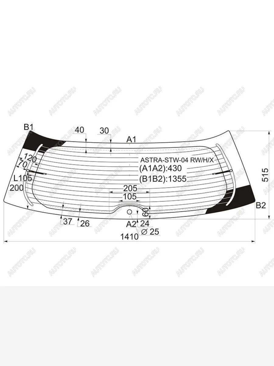Стекло заднее (Цвет зеленый Обогрев) Opel Astra 04-13  Astra Family 11-14 XYG ASTRA-STW-04 RW/H/X  в Воронеже Воронежской области