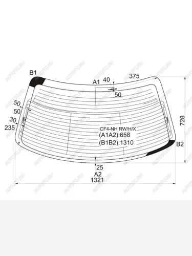 Стекло заднее (Цвет зеленый Обогрев Антенна) Honda Accord 97-03  Torneo 97-02  Isuzu Aska 97-01 XYG CF4-NH RW/H/X