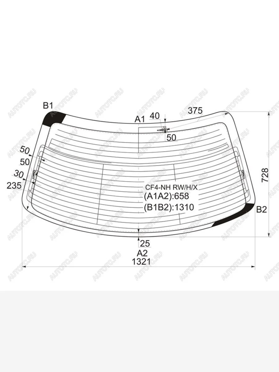 Стекло заднее (Цвет зеленый Обогрев Антенна) Honda Accord 97-03  Torneo 97-02  Isuzu Aska 97-01 XYG CF4-NH RW/H/X  в Керчи Республика Крым