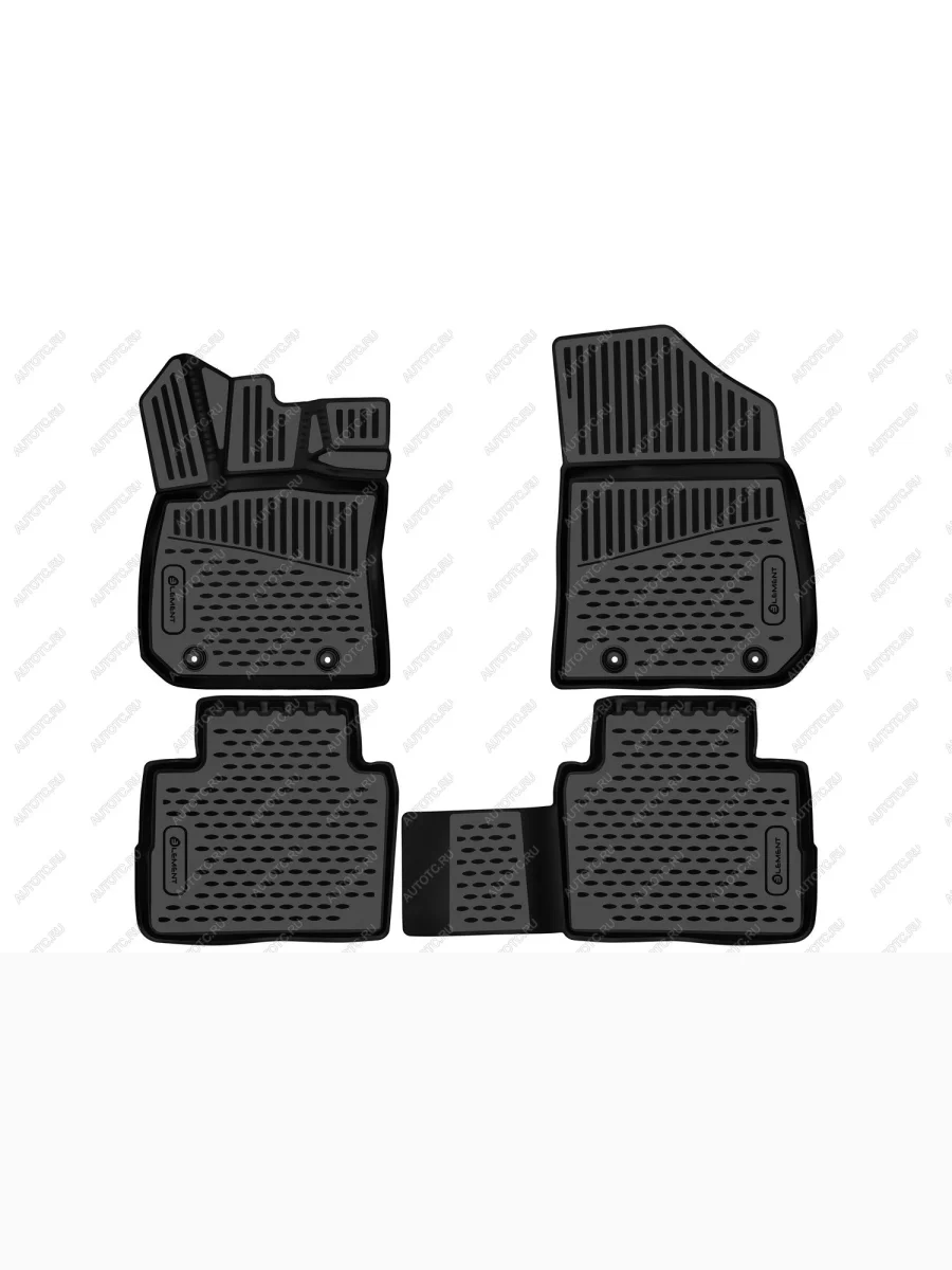 Коврики 3D в салон Element Geely Preface FS11 рестайлинг (2022-2025) (черные)  с доставкой в г. Пермь