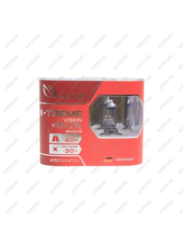 Лампа 12V H7 55W +150% бокс (2шт.) X-treme Vision CLEARLIGHT CLEARLIGHT mlh7xtv150