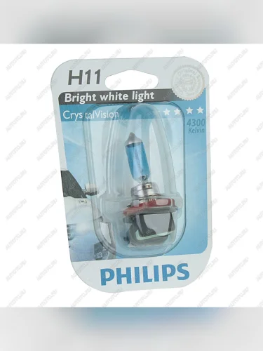 Лампа 12V H11 55W PGJ19-2 блистер (1шт.) Crystal Vision PHILIPS PHILIPS 12362cvb1